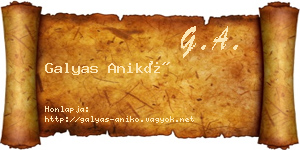 Galyas Anikó névjegykártya